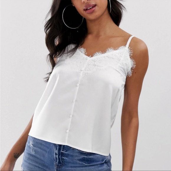 ASOS Tops - Outrageous Fortune White Lace Tank